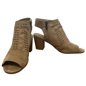 Ruff Hewn Heeled Boots with Peep-Toe